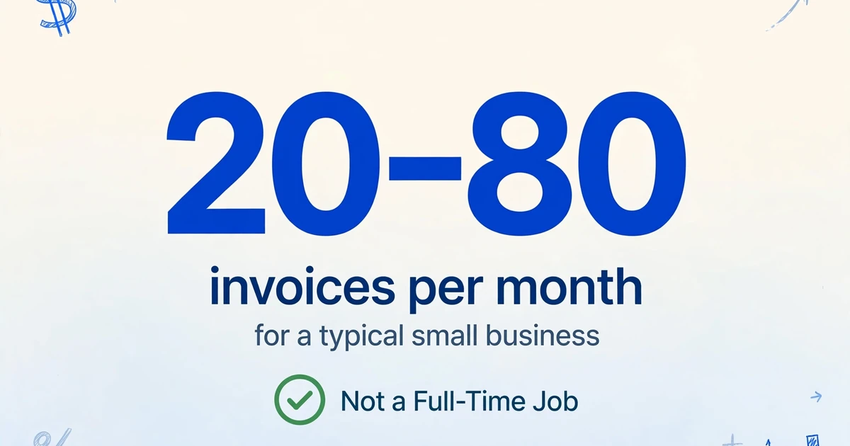 20-80 facturas al mes para una pequeña empresa típica, no un trabajo de tiempo completo
