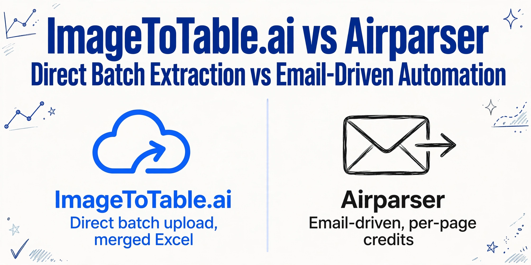 ImageToTable.ai vs Airparser: Direct Batch Extraction vs Email-Driven Automation | ImageToTable.ai