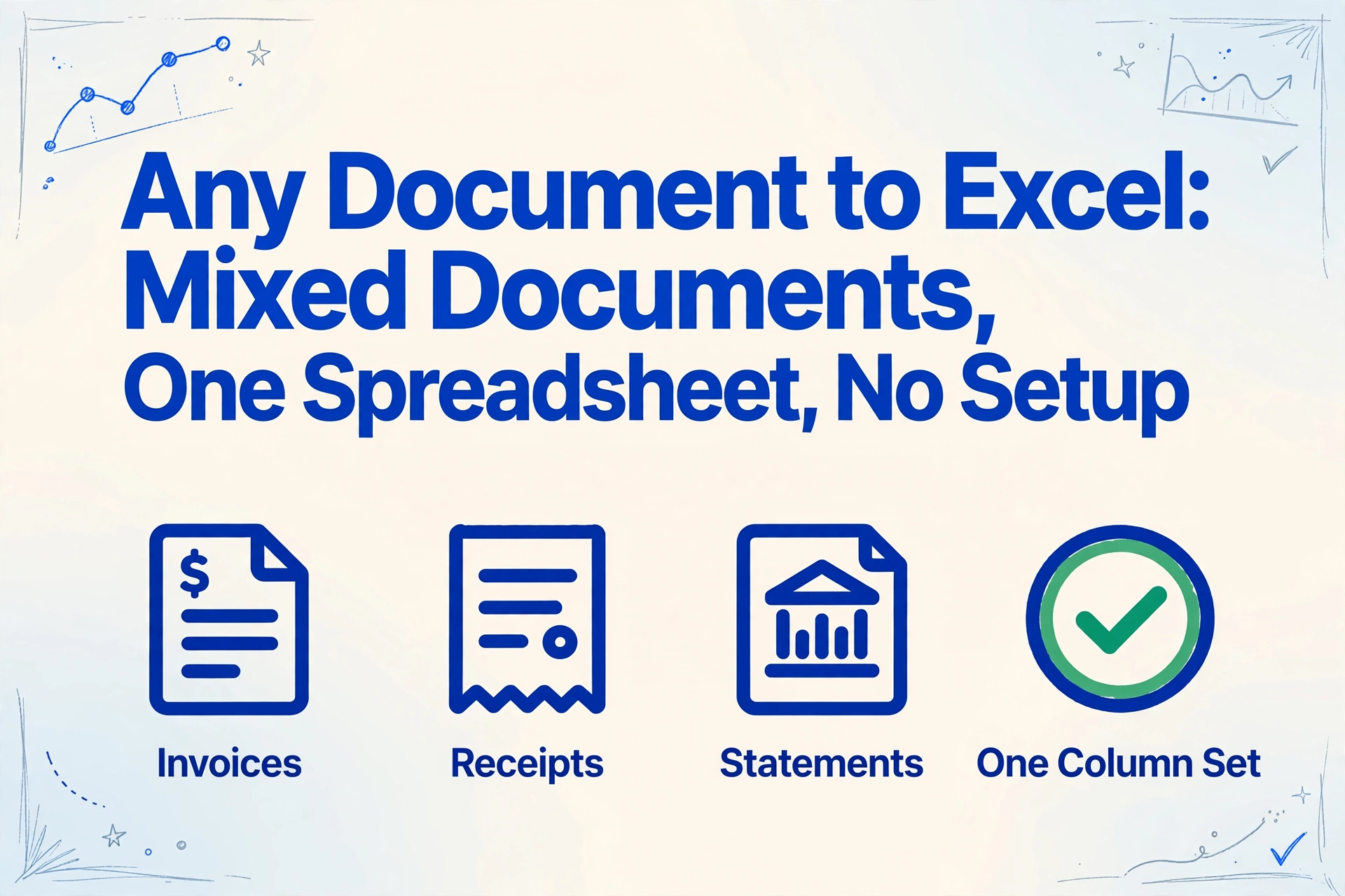 Any Document to Excel, Mixed Documents in One Spreadsheet | ImageToTable.ai