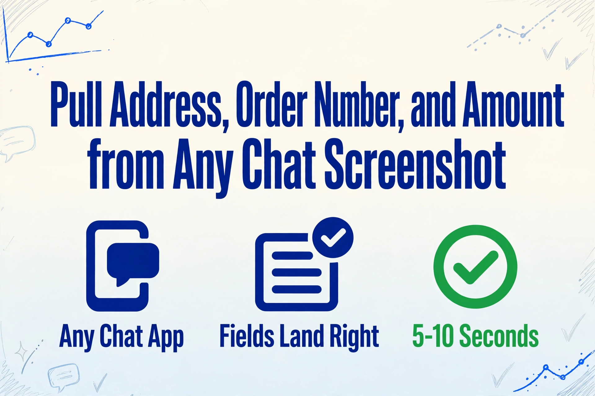 Get Addresses and Order Numbers from Chat Screenshots | ImageToTable.ai