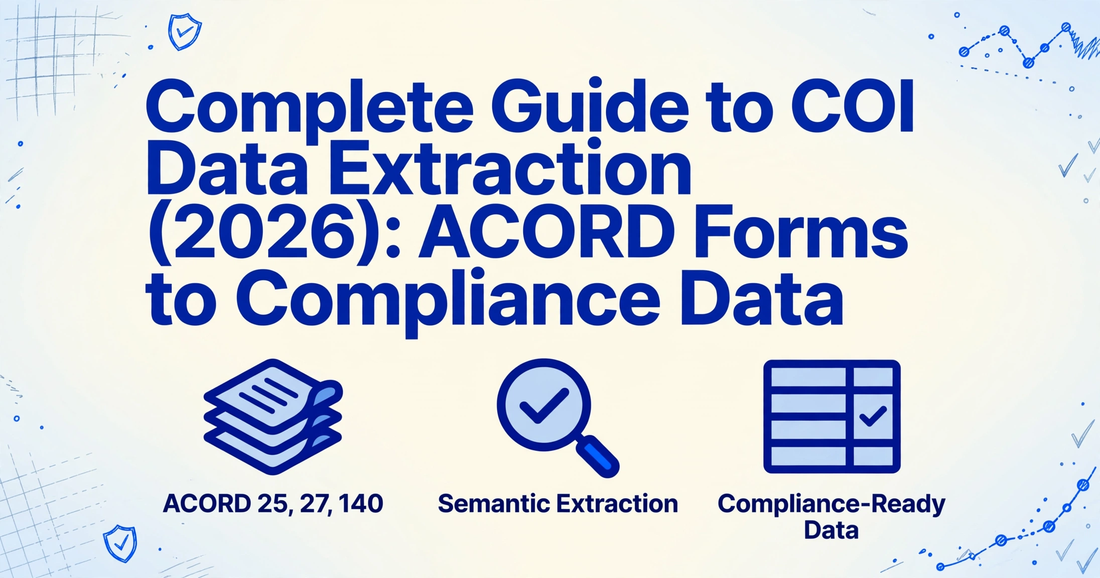 Complete Guide to COI Data Extraction with icons for ACORD forms, semantic extraction, and compliance-ready data