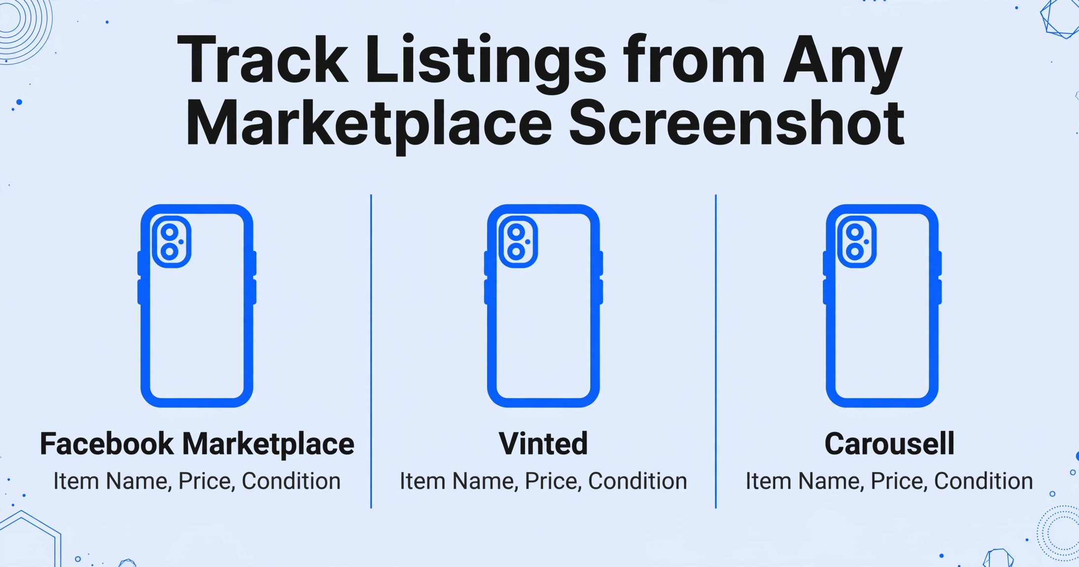 Locate Listing Prices and Item Details in Secondhand Marketplace Screenshots — Facebook Marketplace, Vinted, Carousell | ImageToTable.ai